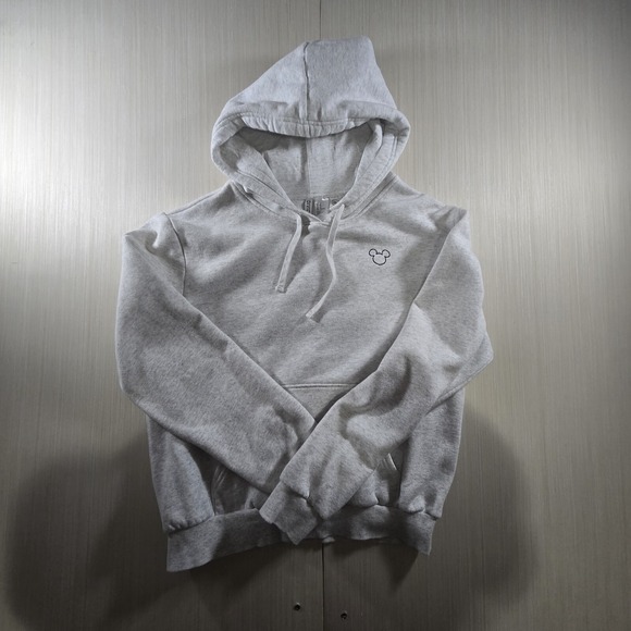 Disney Tops - Disney Divided Mickey Mouse Hoodie Womens Medium Gray‎ Kangaroo Pockets Pullover